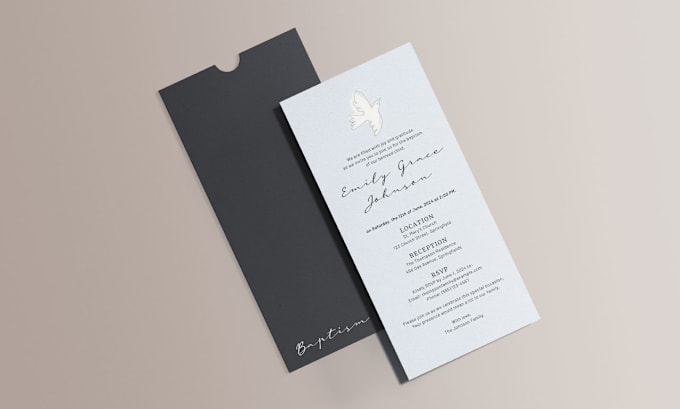 Gig Preview - Create custom minimalist and modern baptism invitations