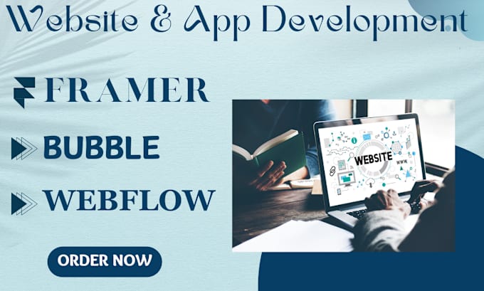 Gig Preview - Develop framer webflow bubble io website, app, web app bubble io, framer