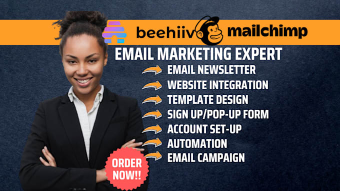 Gig Preview - Design beehiiv newsletter template mailchimp email marketing campaign automation