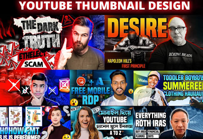 Bestseller - design viral thumbnail, youtube thumbnail, gaming  true crime thumbnail