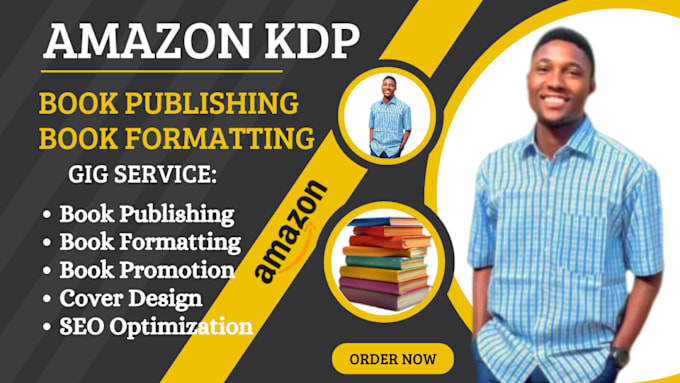 Gig Preview - Do amazon kdp book publishing book formatting kdp book promotion cover design