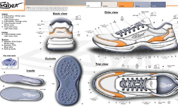 Gig Preview - Do custom shoe design, sneaker design, footwear design with complete tech pack