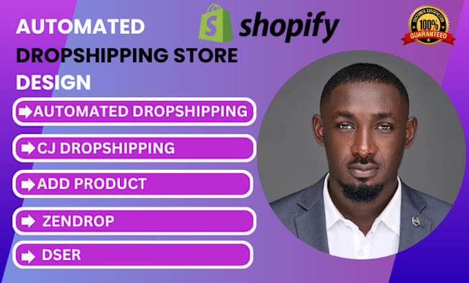 Gig Preview - Build automated dropshipping shopify store via zendrop cj dropship, add product