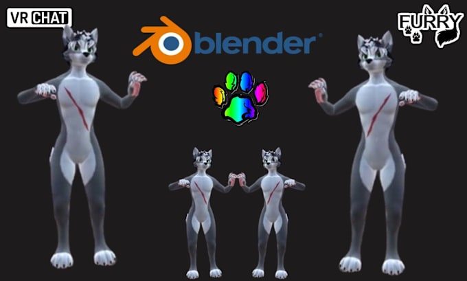 Gig Preview - Model realistic 3d vrchat avatar, fursona nsfw, animaze, facerig, furry avatar