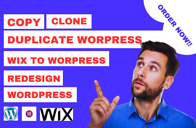 Gig Preview - Copy clone duplicate website redesign wordpress website wix to wordpress