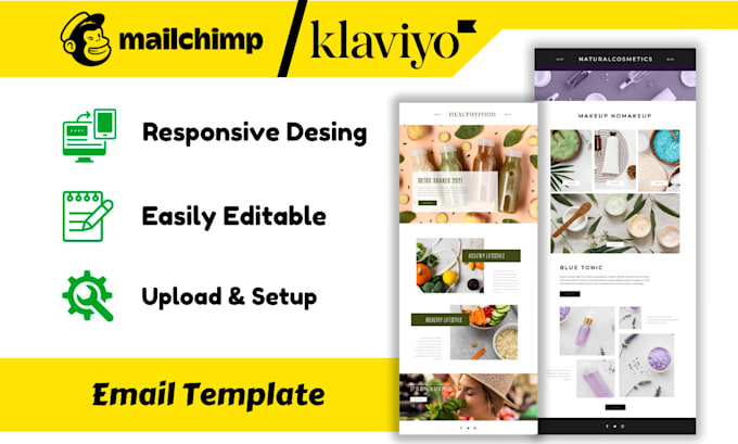 Gig Preview - Responsive email template design using mailchimp or klaviyo