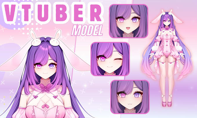 Gig Preview - Draw and rig live2d vtuber model for your oc, streams, twitch, in anime style