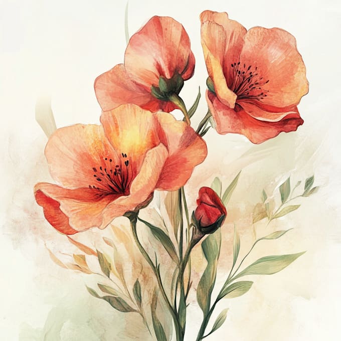 Gig Preview - Do watercolor flowers, fruits, birds, floral, botanical