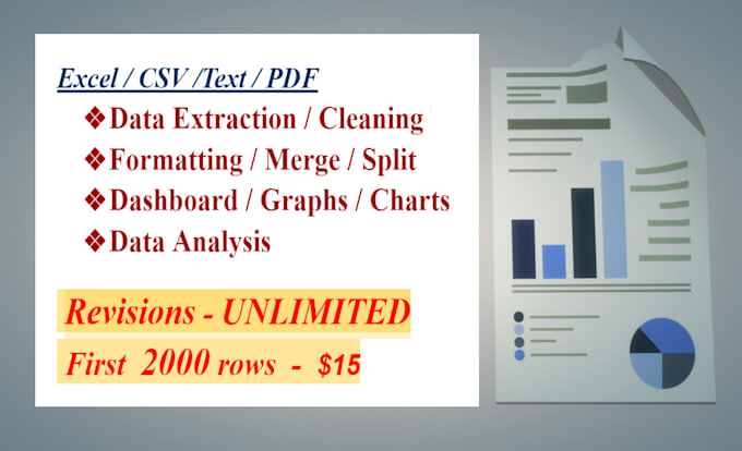 Bestseller - do excel data extraction, entry ,cleaning, merging, splitting, formatting