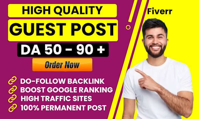 Gig Preview - Provide white hat SEO guest posts with premium dofollow link