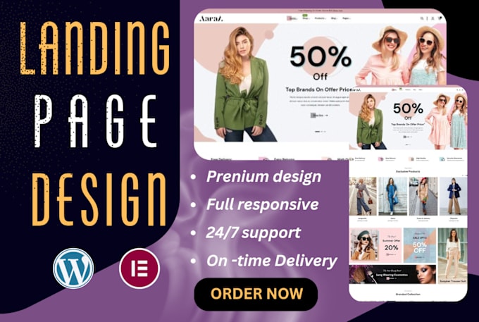 Gig Preview - Design a stunning wordpress landing page with elementor pro