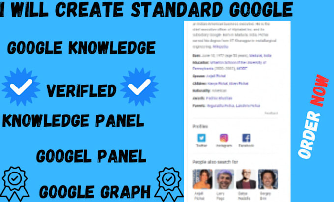 Gig Preview - Build a verified google knowledge panel for individual and company