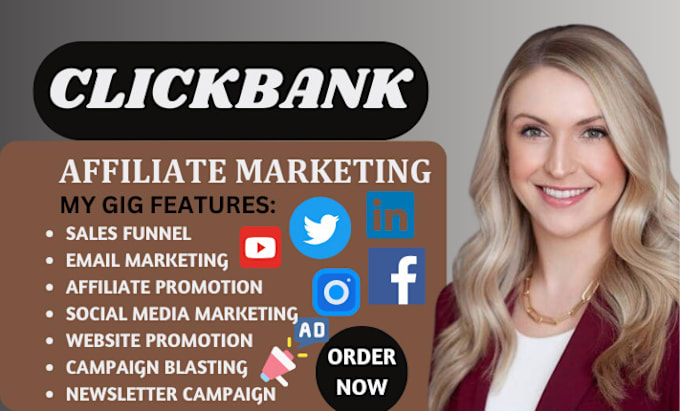 Gig Preview - Clickbank affiliate link promotion, affiliate marketing clickbank link promotion