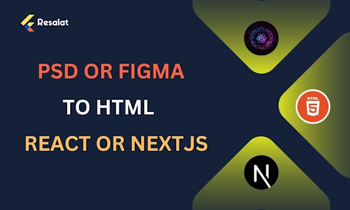 Gig Preview - Convert psd or figma to react or nextjs or html