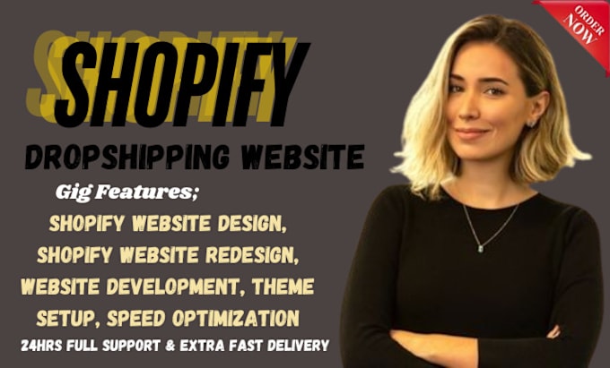 Gig Preview - Create, design, redesign shopify ecommerce website, design dropshipping store