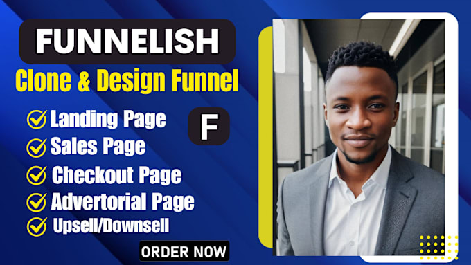 Gig Preview - Design funnelish sales funnel, funnelish sales page, funnelish automation