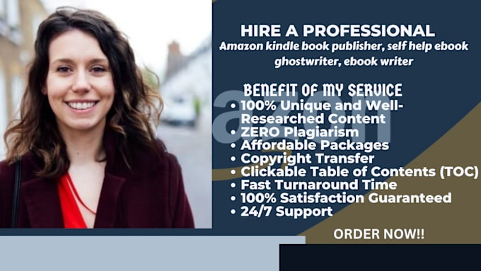 Gig Preview - Be your amazon kindle book publisher, self help ebook ghostwriter, ebook writer