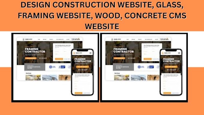 Gig Preview - Design construction website, glass, framing website, wood, concrete cms website