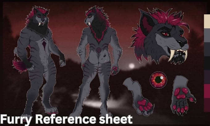 Gig Preview - Custom furry sheet, furry reference sheet, fursona, fursona reference, furry