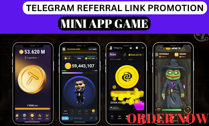 Gig Preview - Telegram referral link promotion mini app game to get millions crypto investors