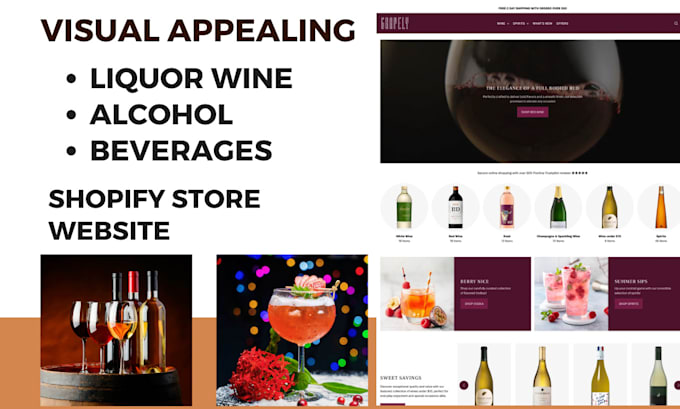 Gig Preview - Build liquor wine shopify store brewery alcohol beverages grocery coffee website