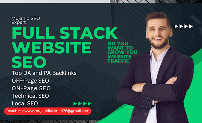 Gig Preview - Do full stack website SEO and providing authority backlinks