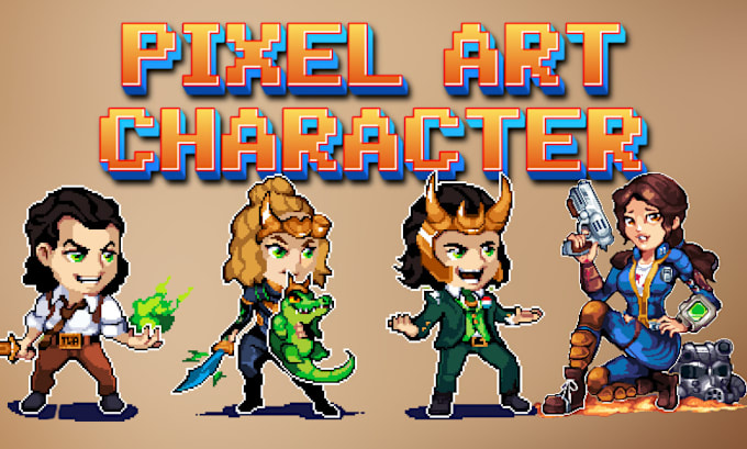 Bestseller - do pixel art character and gif animation looping lofi illustration  8bits, 16bit