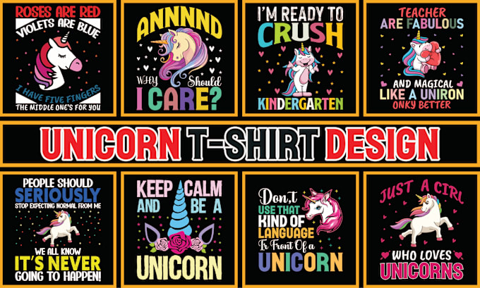 Gig Preview - Create pet animal unicorn custom t shirt illustrate design