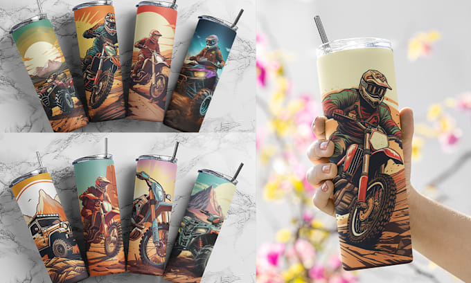 Gig Preview - Create 20oz 30oz custom tumbler sublimation design for etsy