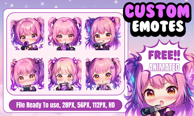 Gig Preview - Draw custom chibi emotes and sub badges for stream youtube, twitch, and discord