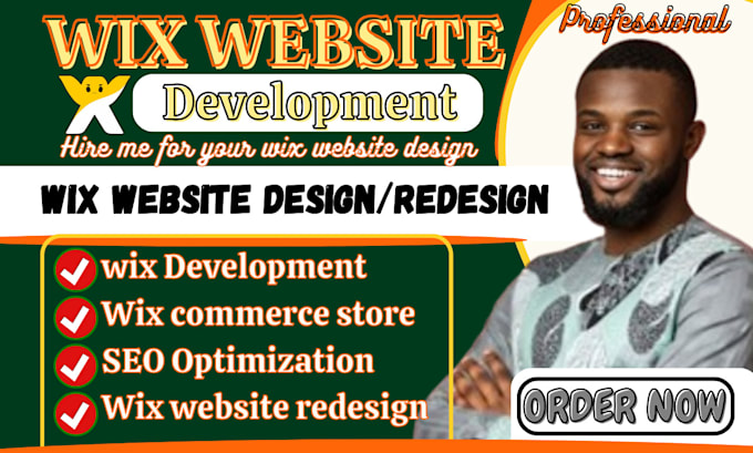 Gig Preview - Build wix website design, wix redesign, wix website development wix redesign SEO