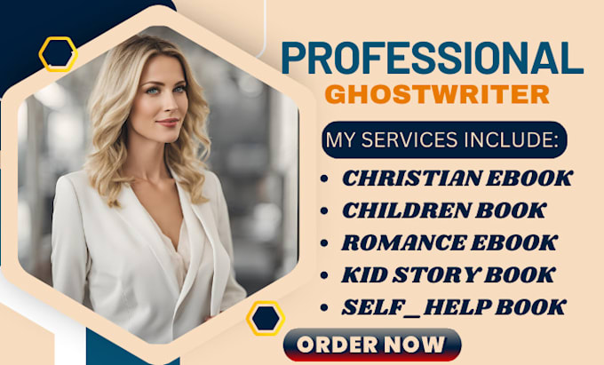 Gig Preview - Fiction ebook ghostwriter non fiction ebook writer christian ghost book writer