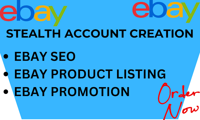 Gig Preview - Create ebay stealth account, ebay account and ebay store design