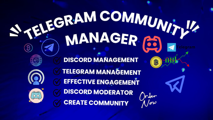 Gig Preview - Be your telegram moderator discord moderator community manager crypto nft