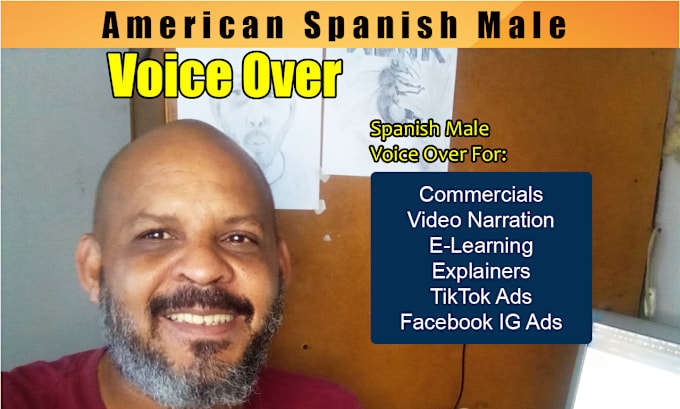 Gig Preview - Record an american spanish male voice over