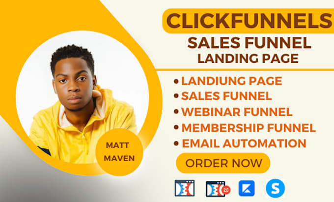 Gig Preview - Build clickfunnels sales funnel, clickfunnels landing page, sales funnel website