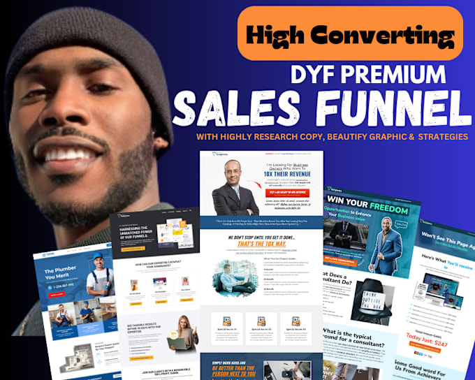 Gig Preview - Build sales funnel in systeme io, clickfunnels or gohighlevel landing page