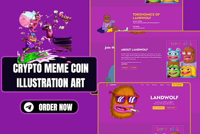 Gig Preview - Draw custom meme coin art for your meme coin website and social media