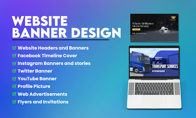 Gig Preview - Design attractive website header, slider or banner