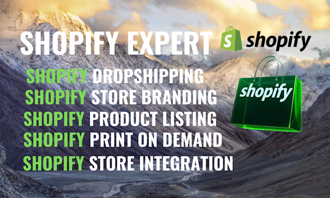 Gig Preview - Design shopify store, do print on demand, dropshipping, SEO and  store branding