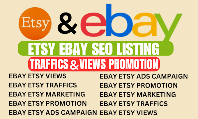 Gig Preview - Etsy shop promotion boost ebay listing views increase etsy SEO marketing traffic