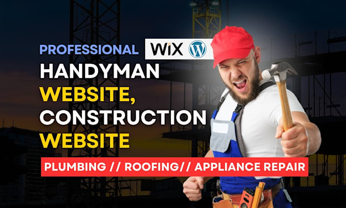 Gig Preview - Design handyman, construction, appliance repair, solar installation website