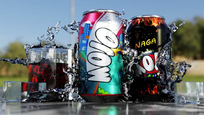 Gig Preview - Do realistic 3d beverage design, 3d cgi beverage animation, 3d cgi can animation