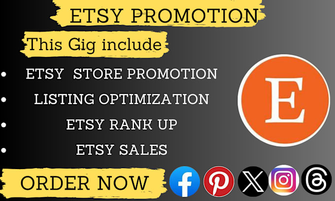 Gig Preview - Do etsy store promotion for your etsy store to get organic etsy traffics