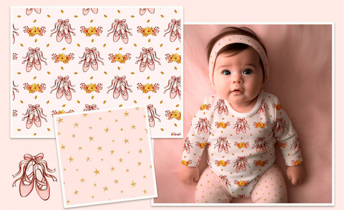 Gig Preview - Create unique seamless patterns for kids and baby textiles