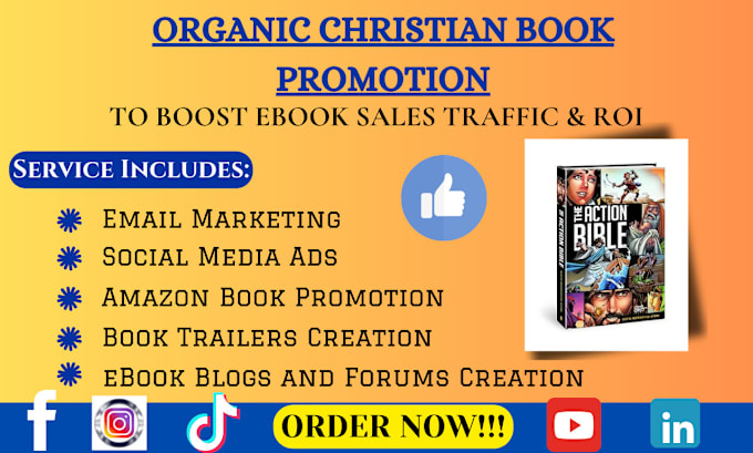 Gig Preview - Do viral christian book promotion children ebook marketing amazon kindle books