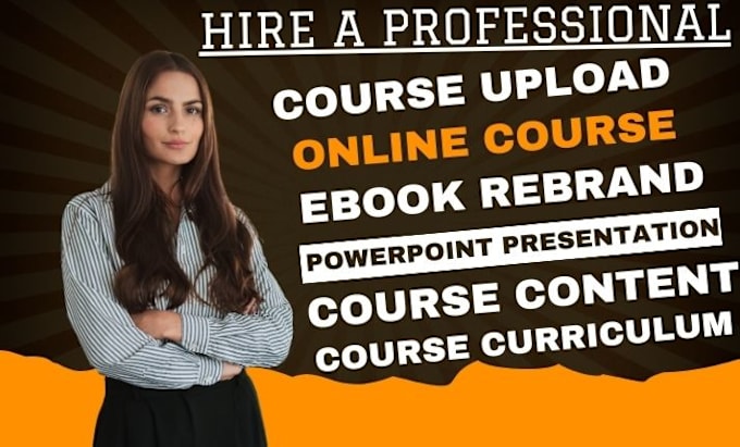 Gig Preview - Do online course creation, course curriculum, ebook writing, ppt and masterclass