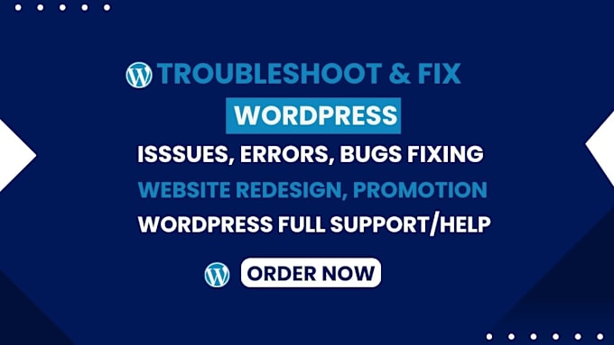 Gig Preview - Do wordpress website trobleshooting, fix bug, errors, wordpress website