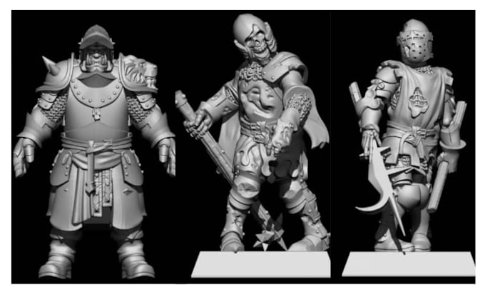 Gig Preview - Sculpts 3d model of 3d miniature, statue, for 3d printing warhammer in blender