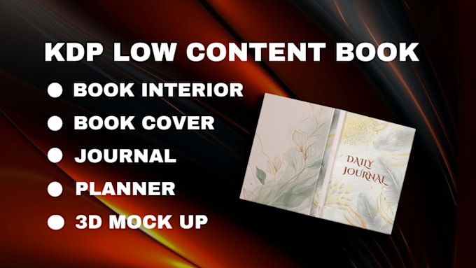 Gig Preview - Design, format low content book interior, journal cover kdp, lulu low content